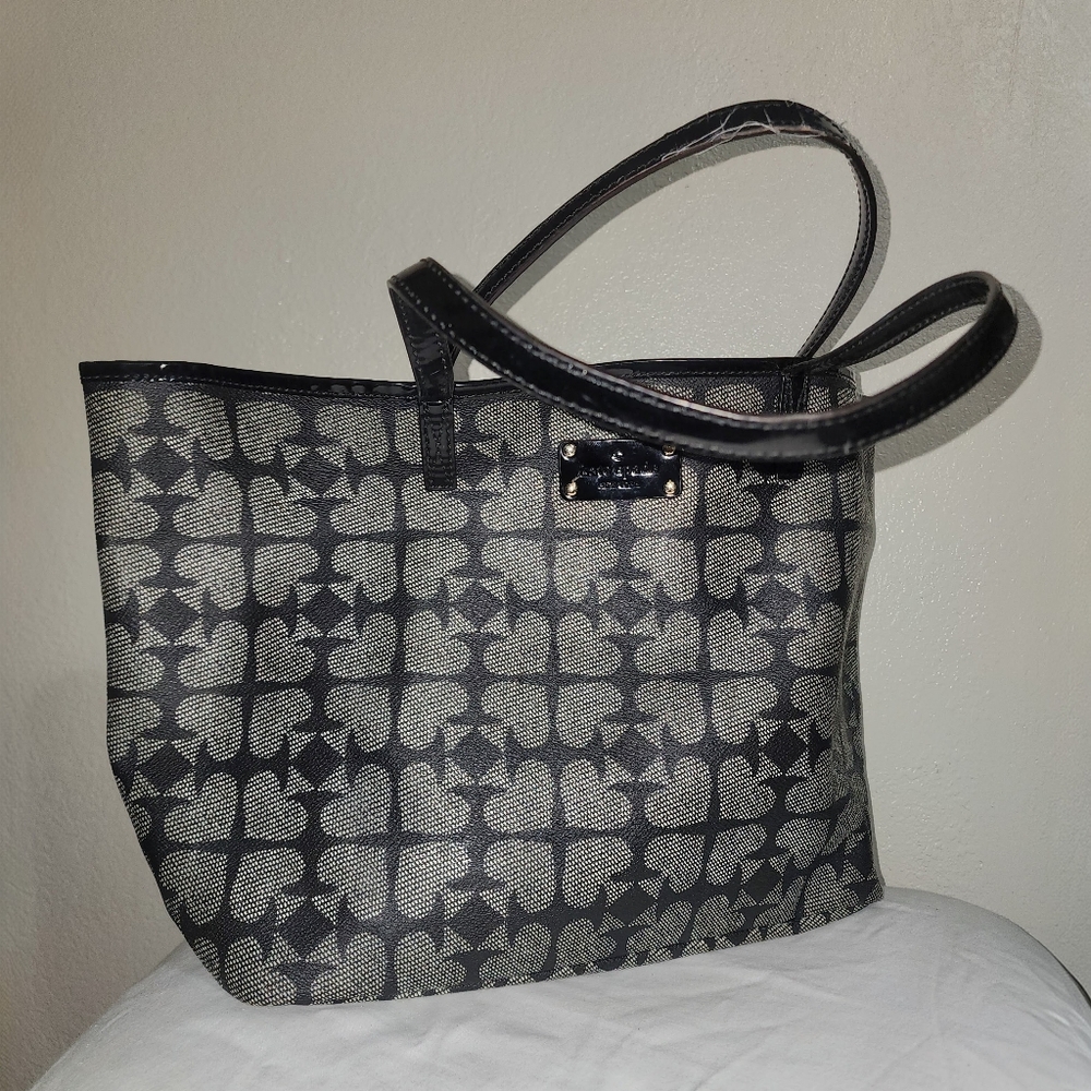 Kate Spade Black and Gray Patterned Tote